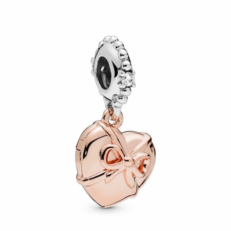 Pandora Rose™ Brazillian Heart Dangle Charm - Pandora Rose/Sterling Silver/Cubic Zirconia - Canada |